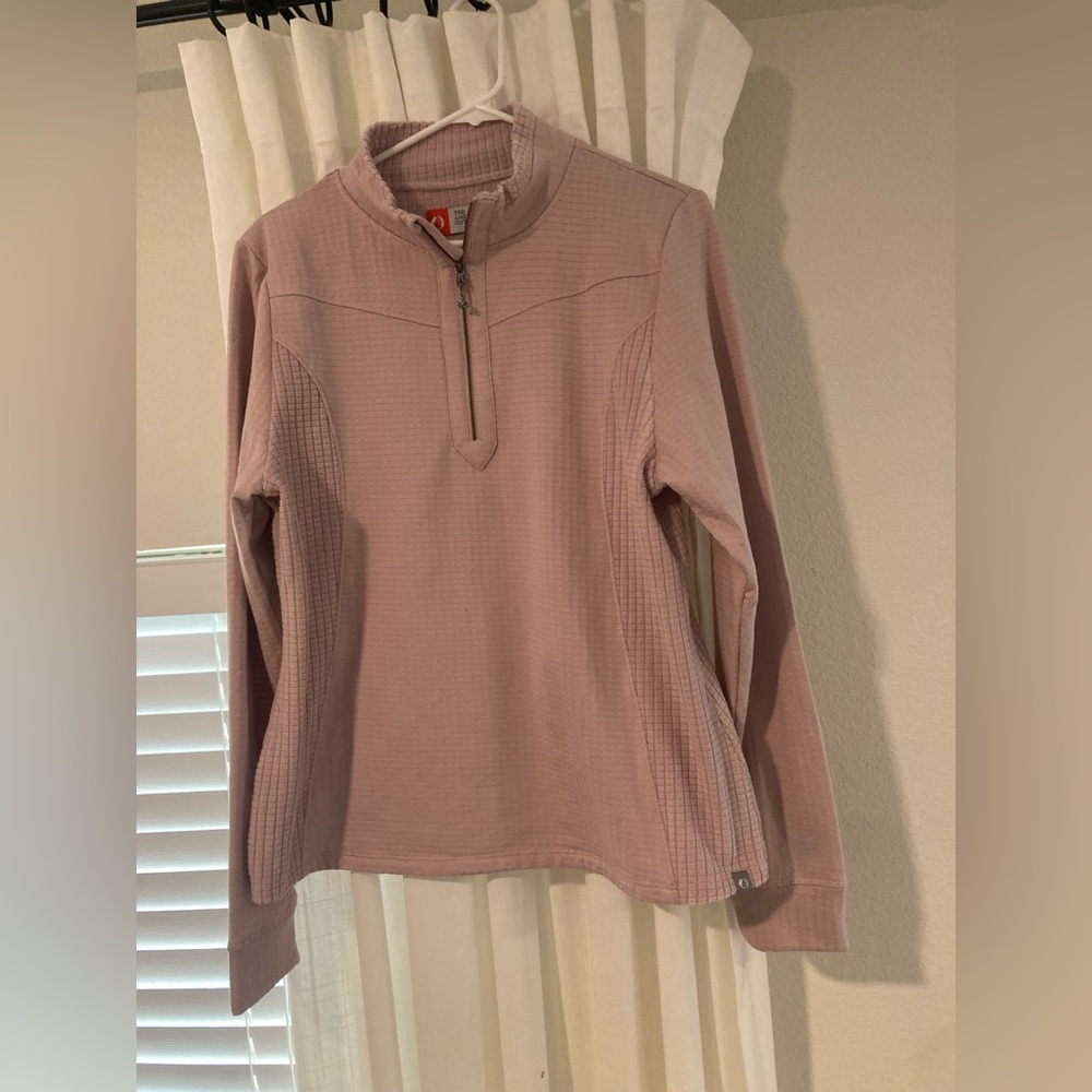 THE AMERICAN OUTDOORSMAN Women's Mauve Quarter-Zip Top Size XL